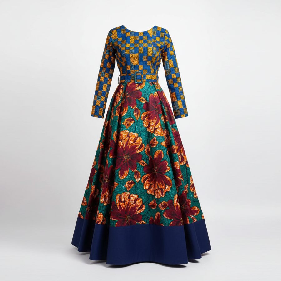 Women Gown - Ankara Mix